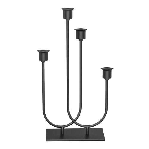 IRON BLACK TAPER CANDLE HOLDER